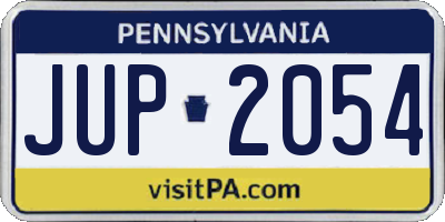 PA license plate JUP2054