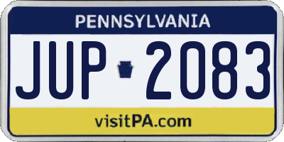 PA license plate JUP2083