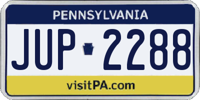 PA license plate JUP2288
