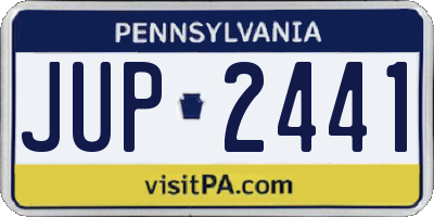 PA license plate JUP2441