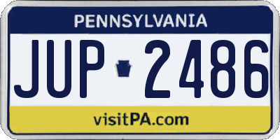 PA license plate JUP2486