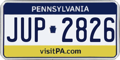 PA license plate JUP2826