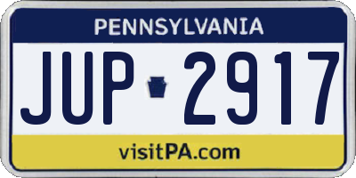 PA license plate JUP2917