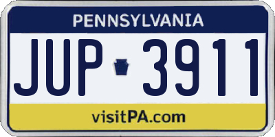 PA license plate JUP3911