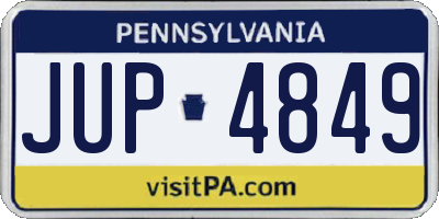 PA license plate JUP4849