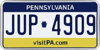 PA license plate JUP4909