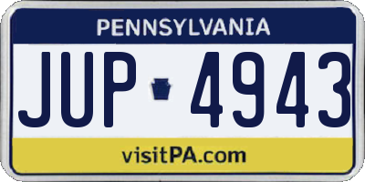 PA license plate JUP4943