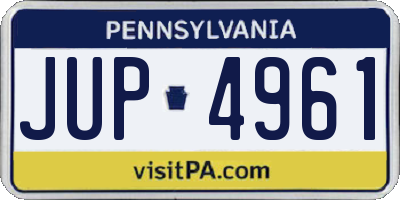 PA license plate JUP4961