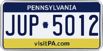 PA license plate JUP5012