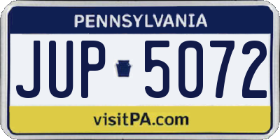 PA license plate JUP5072