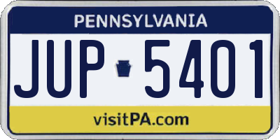 PA license plate JUP5401
