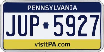PA license plate JUP5927