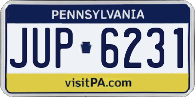 PA license plate JUP6231