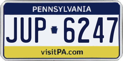 PA license plate JUP6247