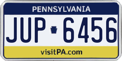 PA license plate JUP6456