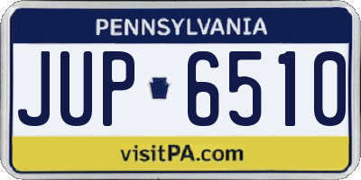 PA license plate JUP6510