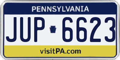 PA license plate JUP6623