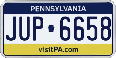 PA license plate JUP6658