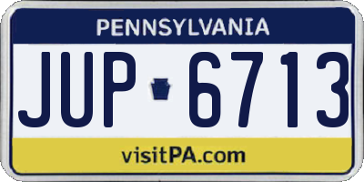 PA license plate JUP6713