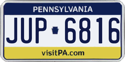 PA license plate JUP6816