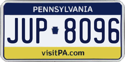 PA license plate JUP8096