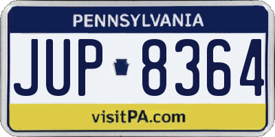 PA license plate JUP8364