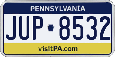 PA license plate JUP8532