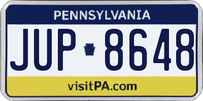 PA license plate JUP8648