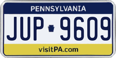 PA license plate JUP9609
