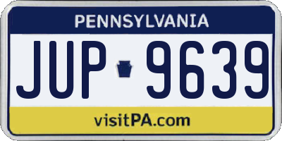 PA license plate JUP9639
