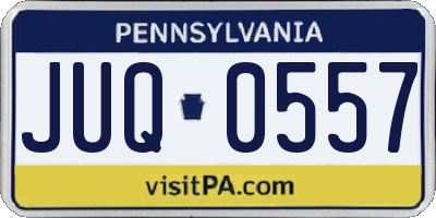 PA license plate JUQ0557