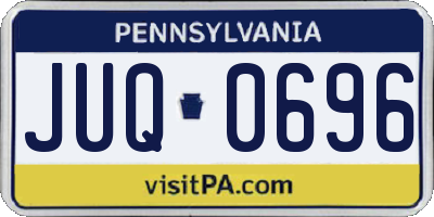 PA license plate JUQ0696