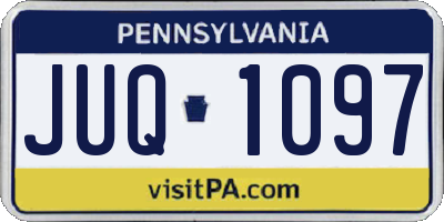 PA license plate JUQ1097