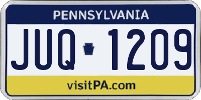 PA license plate JUQ1209