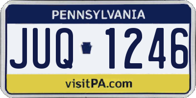 PA license plate JUQ1246