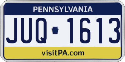PA license plate JUQ1613