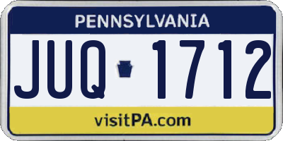 PA license plate JUQ1712