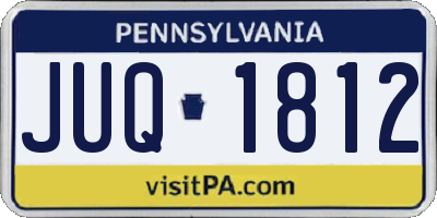 PA license plate JUQ1812