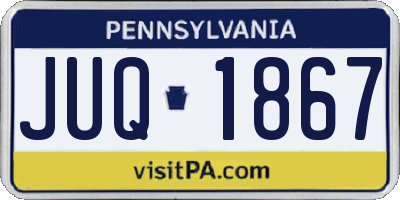 PA license plate JUQ1867