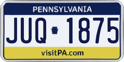 PA license plate JUQ1875