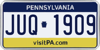 PA license plate JUQ1909
