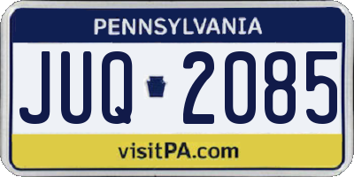 PA license plate JUQ2085