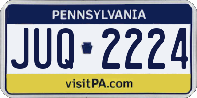 PA license plate JUQ2224