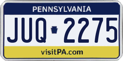 PA license plate JUQ2275