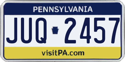 PA license plate JUQ2457