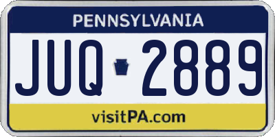 PA license plate JUQ2889
