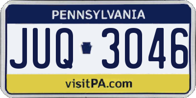 PA license plate JUQ3046