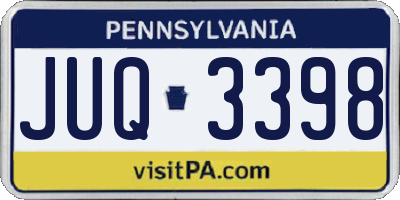PA license plate JUQ3398