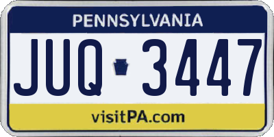 PA license plate JUQ3447
