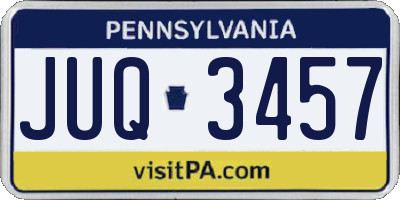PA license plate JUQ3457